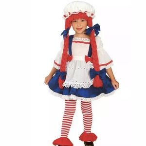 🆕 RAG DOLL GIRL Child Costume Wig Raggedy Ann 4-6